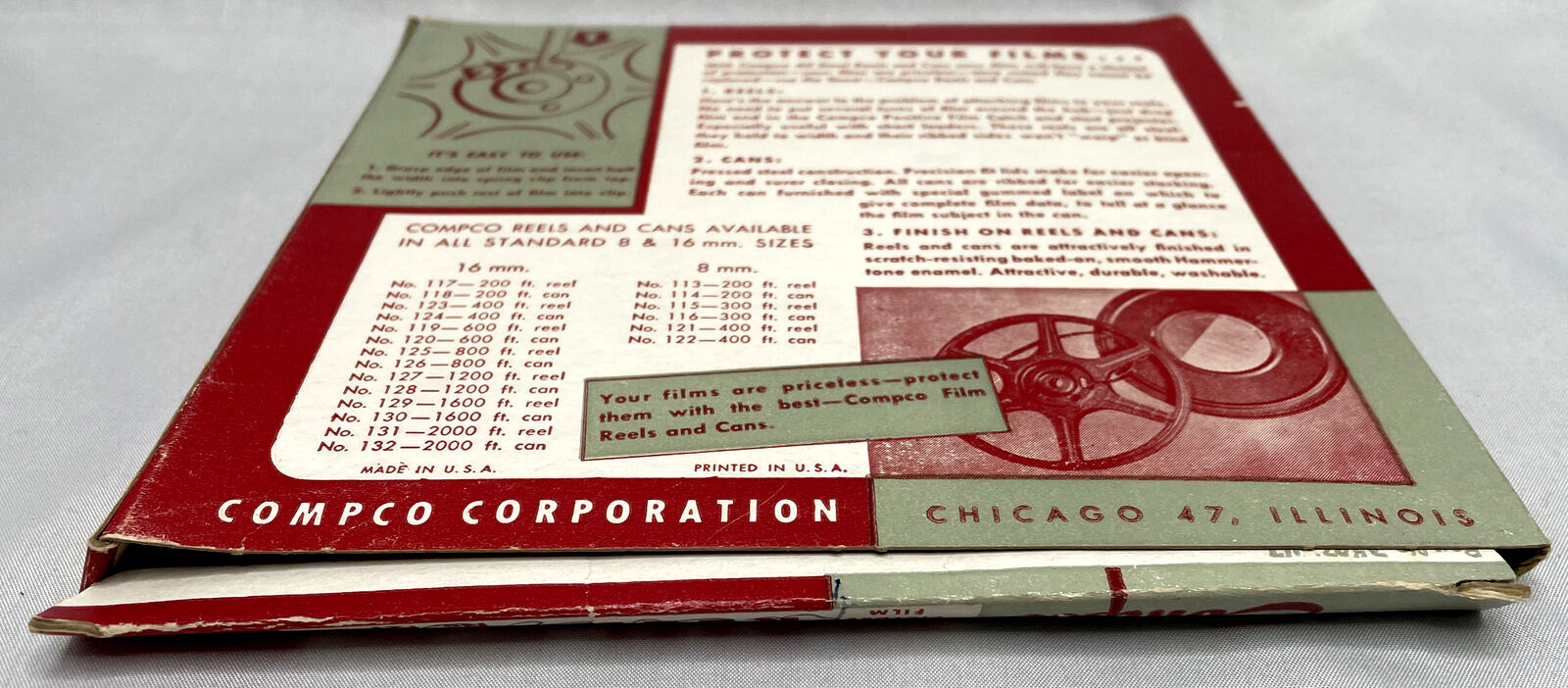 COMPCO 8mm FILM REEL ORIGINAL BOX – Empty Box Only- GOOD CONDITION!