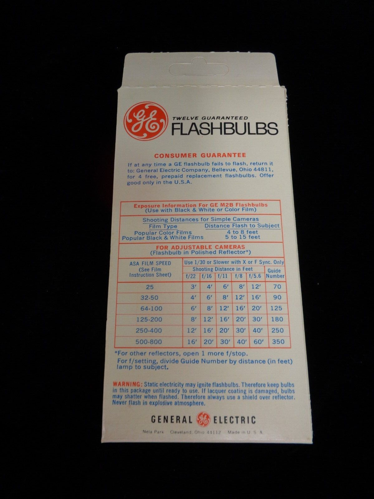 Vintage GE Blue M2B Flashbulbs – 11 Bulbs
