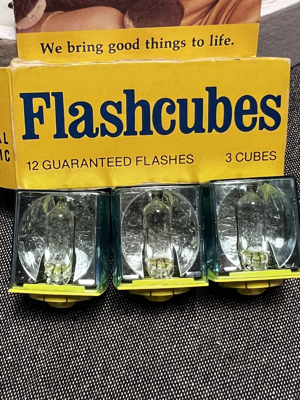 Vintage GE Flashcubes Original Box Set Of 3 Cubes 12 Flashes New Old Stock