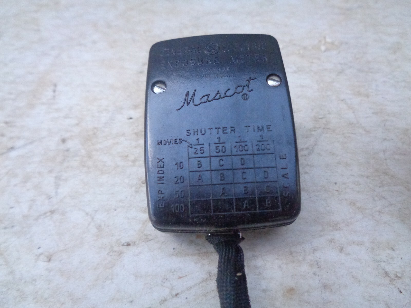 Vintage General Electric Mascot Light Exposure Meter PR 30 with Leather Case GE
