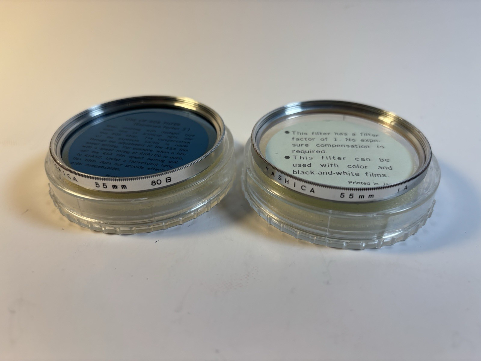 Yashica IA & 80B Blue Lens Filter 55mm Silver Made in Japan Vintage MINT