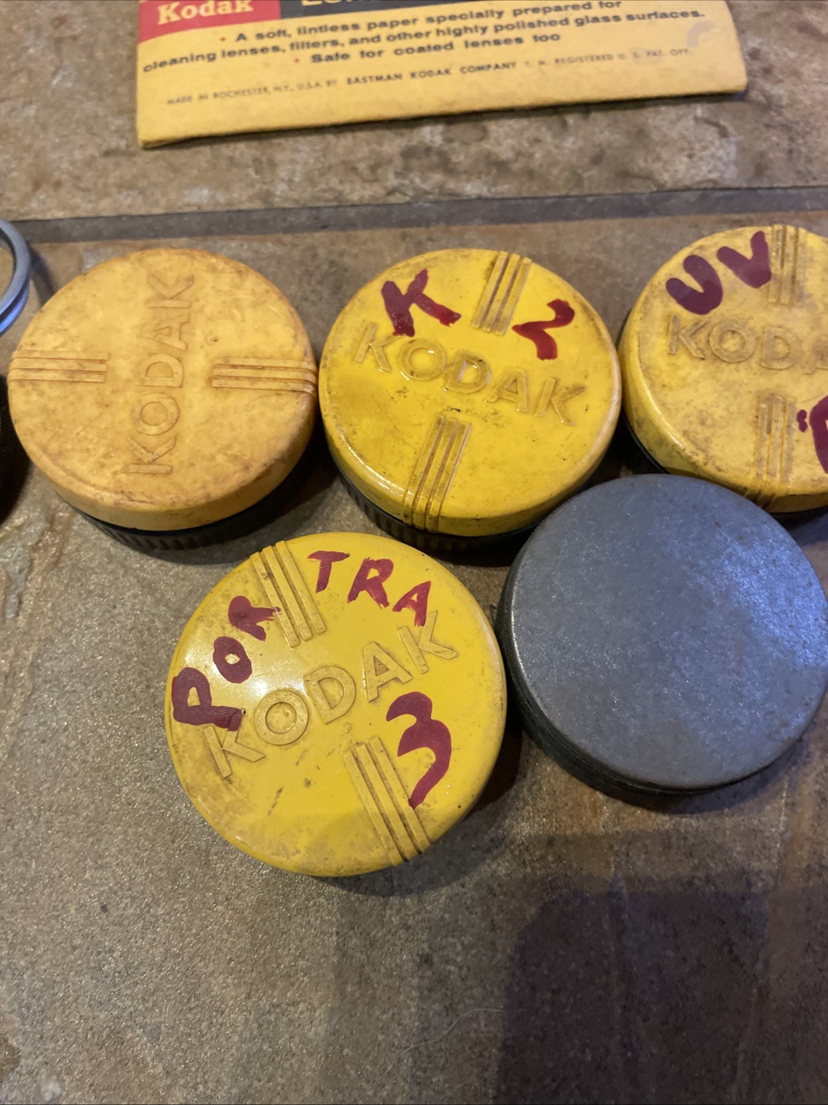 Kodak 4 Vintage Filters 5 Adapter Rings Lens Paper Flash Bar Film
