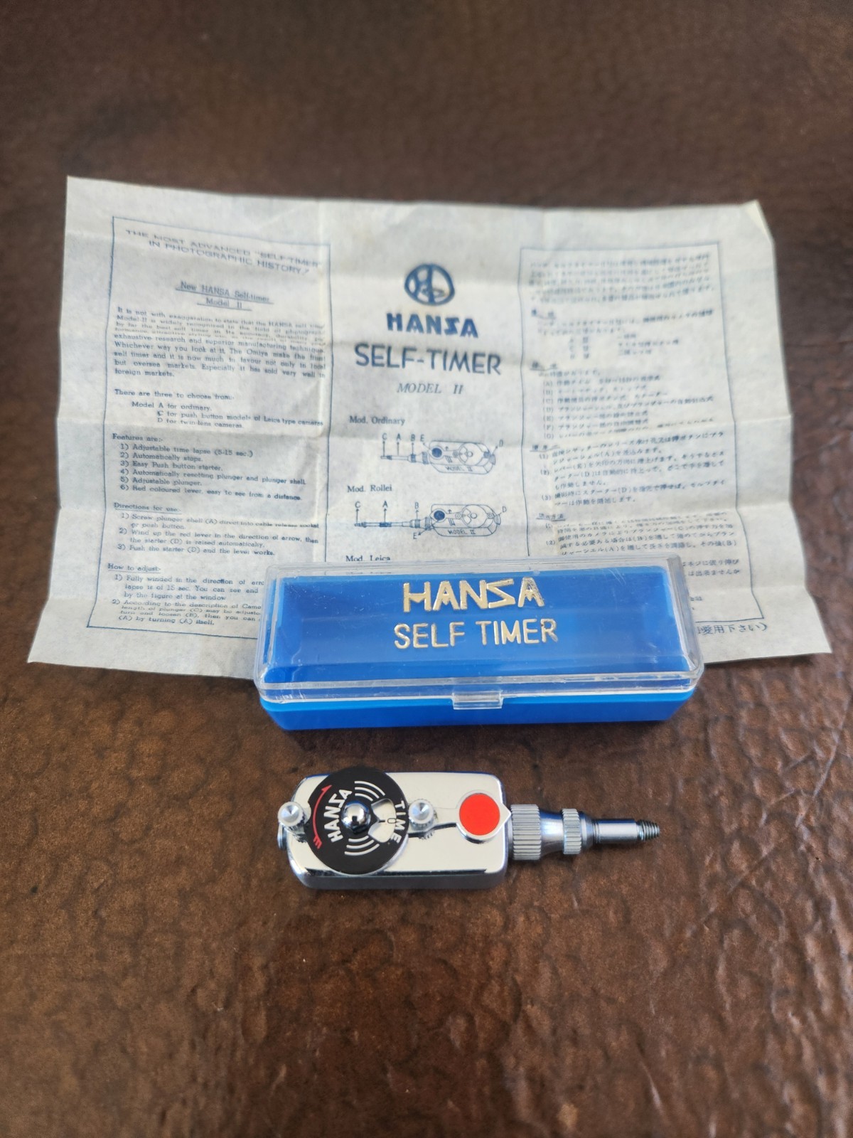 Vintage 1960’s HANZA MOD.II Camera Self Timer-Japan-Working W/Case & Ppwk-Nice !