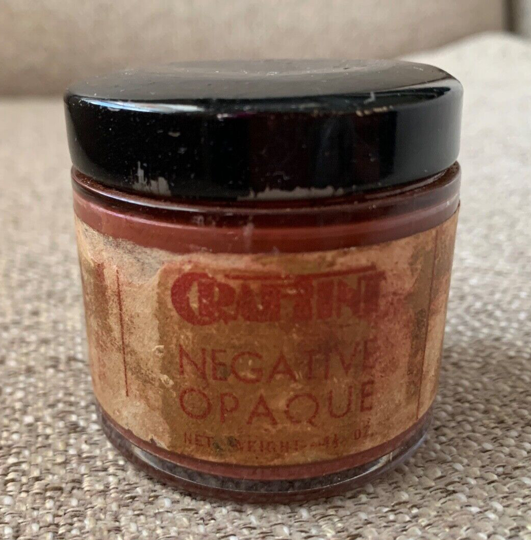 Antique Crafting Negative Opaque Photography/Artist Chemical Bottle Jar RARE