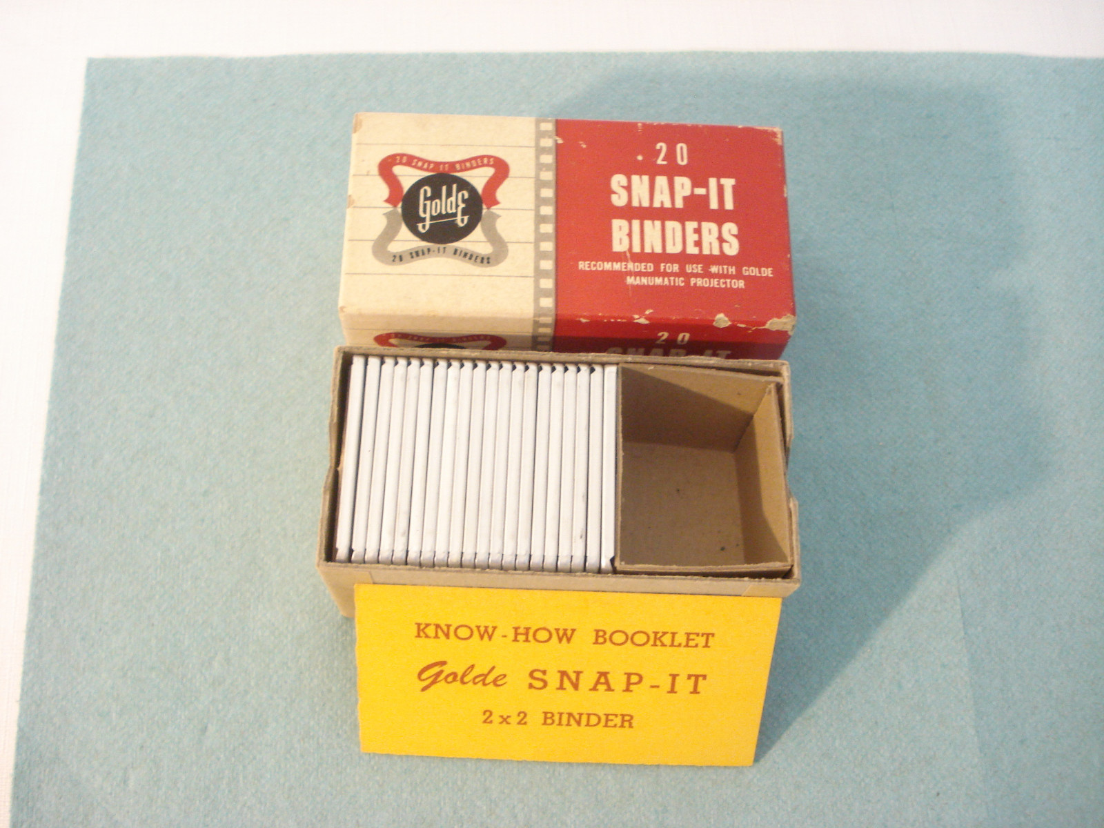 NOS Vintage GOLDE 2 x 2 Snap-It Binders Qty 20 in Box Projection Slide Holders