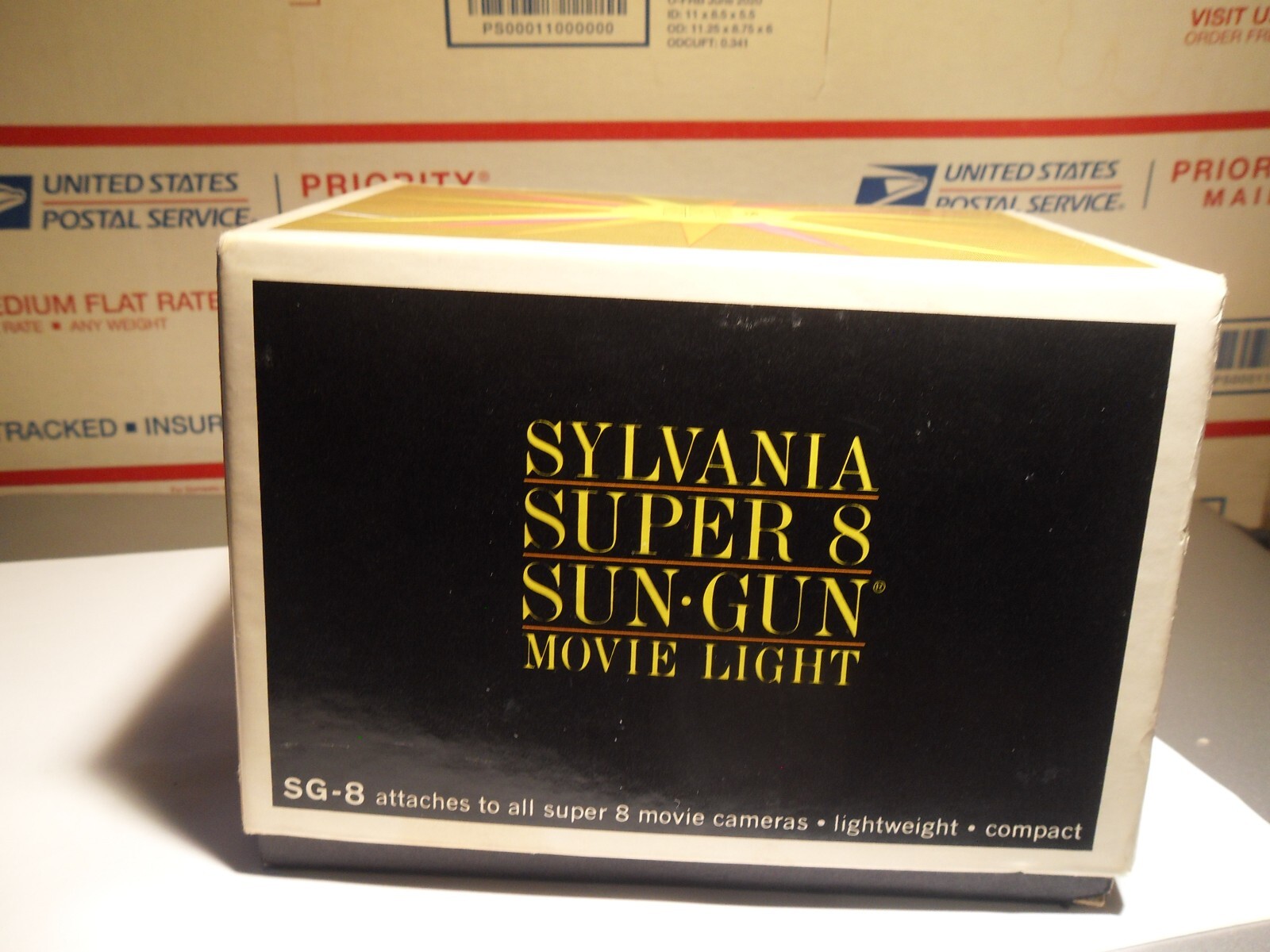 Vintage Sylvania Sun Gun S.G.VIII 650w 120v Tested Works W/ Extra Bulb & Box