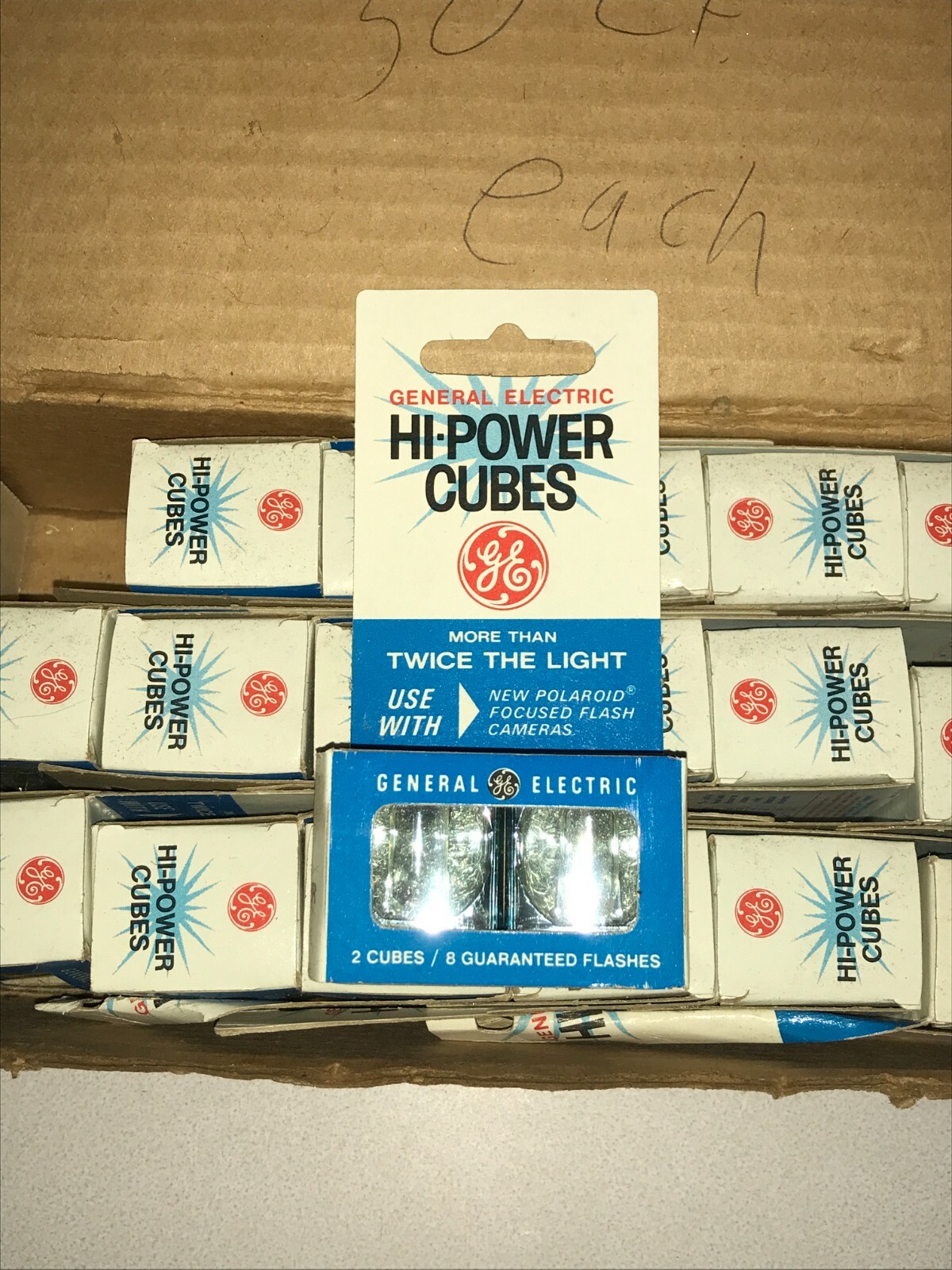 Vintage New Old Stock 18 Boxes GE HI-Power Flash Cubes Polaroid 144 Flashes