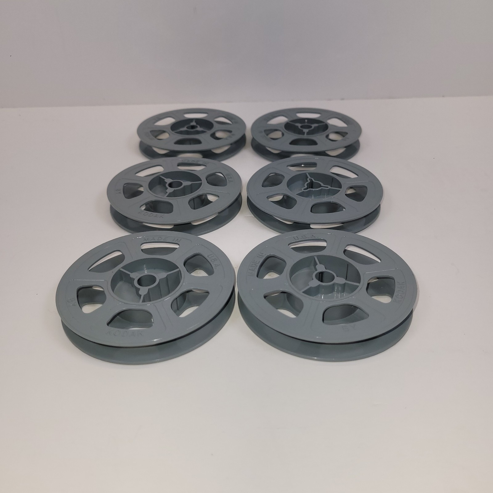 Lot of 6 Vintage Kodak Super 8mm Film Reels 50ft Gray Plastic Empty-2866B53