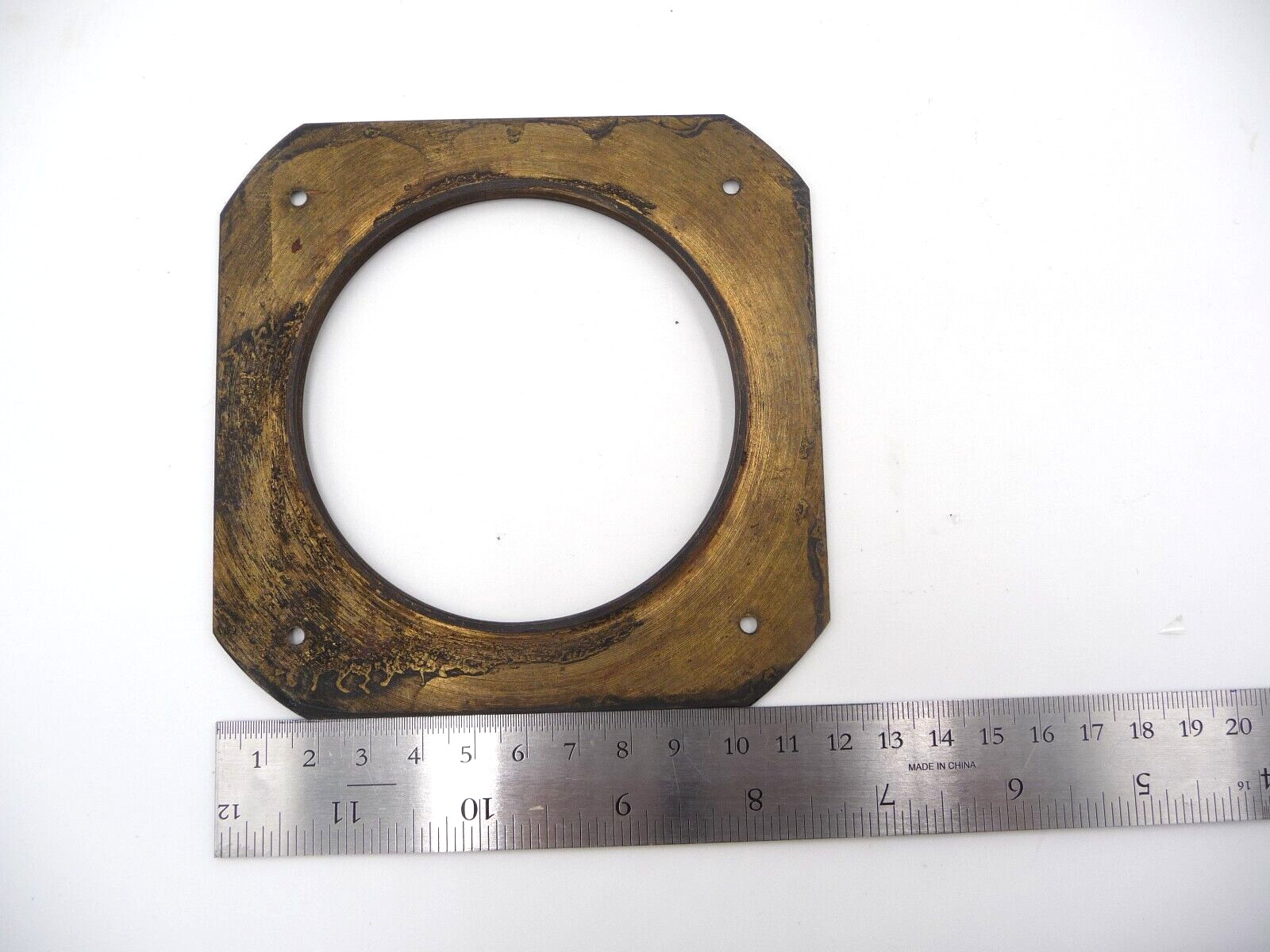 Brass Lens Flange 120x120mm with 85mm hole