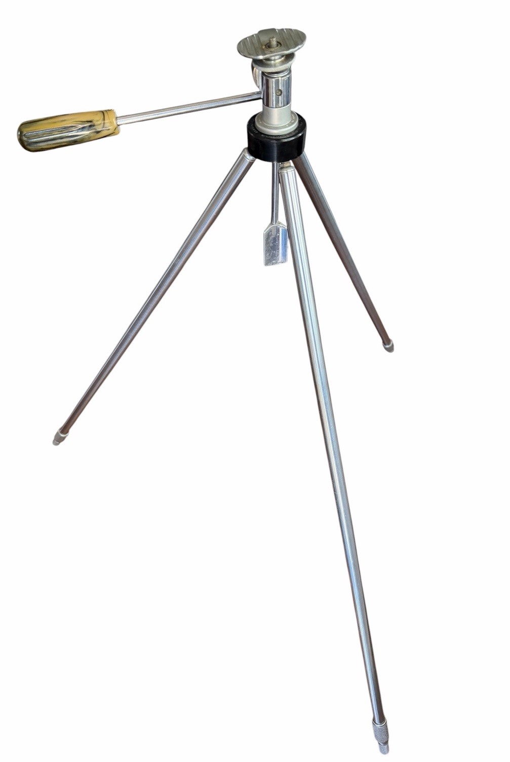 Vintage 1930-40’s Albert Specialty Co Steel Tripod W/ Tortoise Bakelite Handle