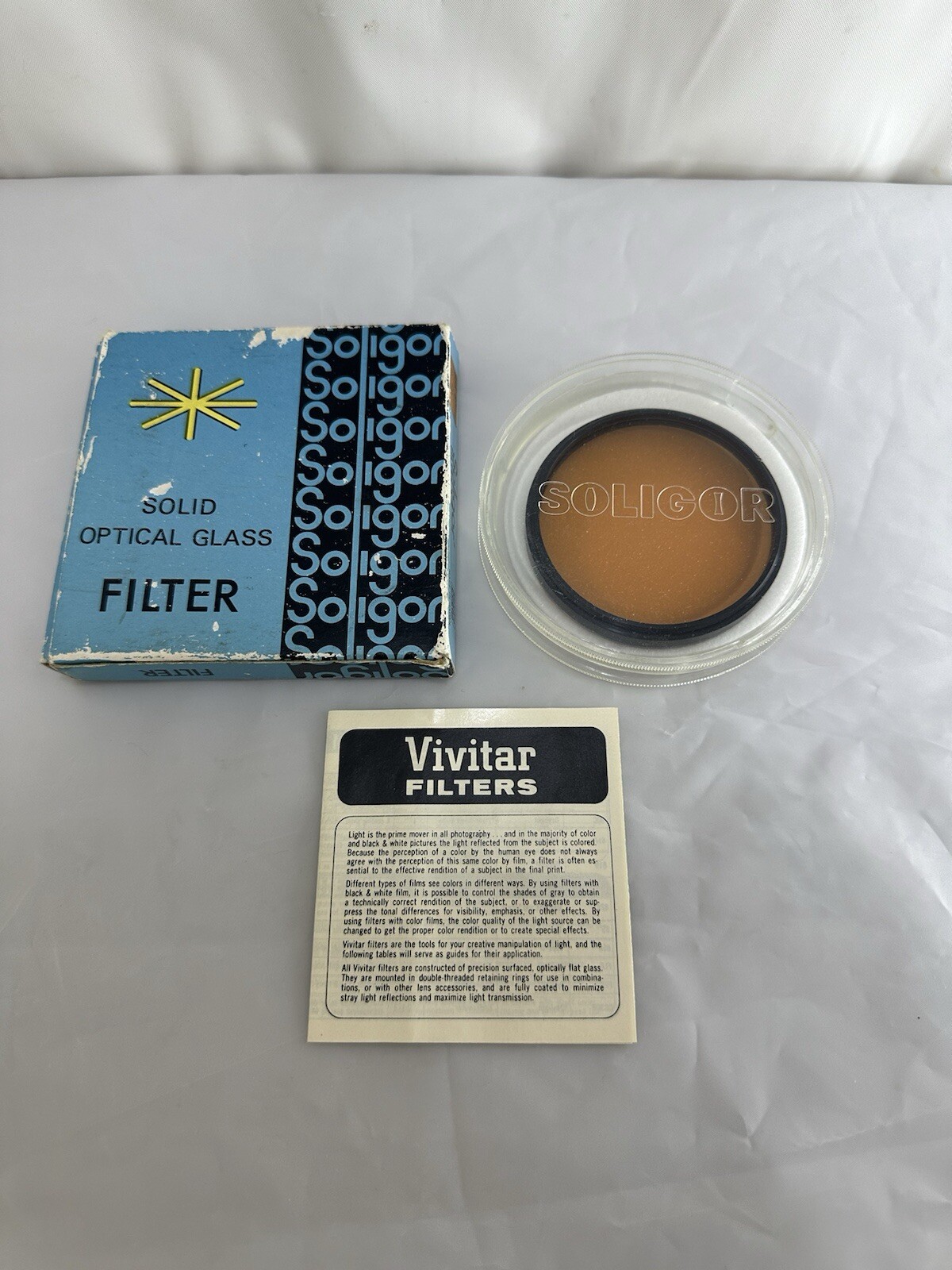 Lot of Vintage Camera Filters 3 – Soligor, Vivitar, Bower Ring Adapter