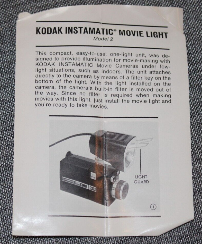Vintage Kodak Instamatic Movie Light Model 2 No. D376 – w/ Original Box – Tested