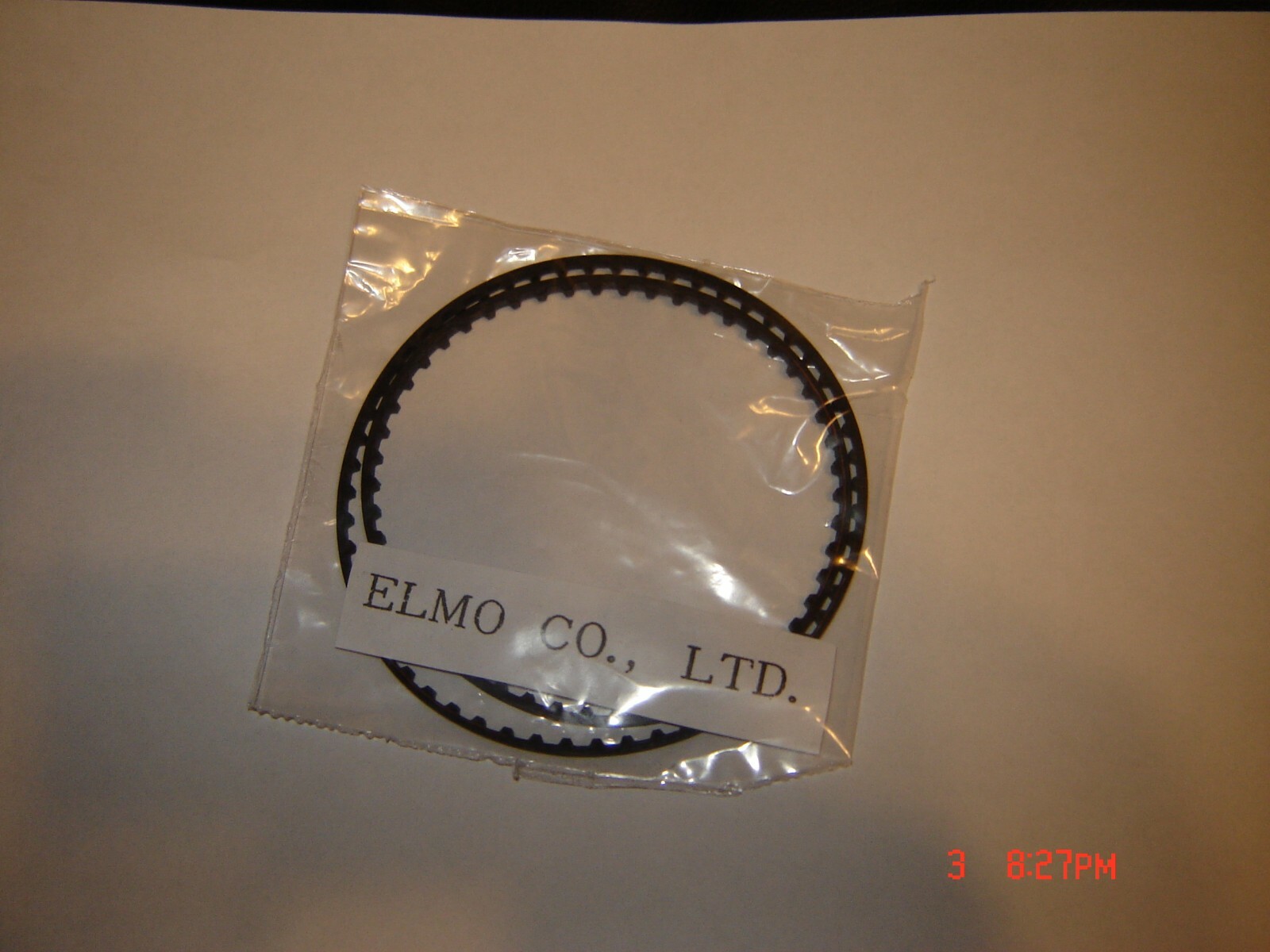 Elmo GS-1200 Projector Belts Parts, 2 OEM Elmo SYNC TEETHED BELTS, New