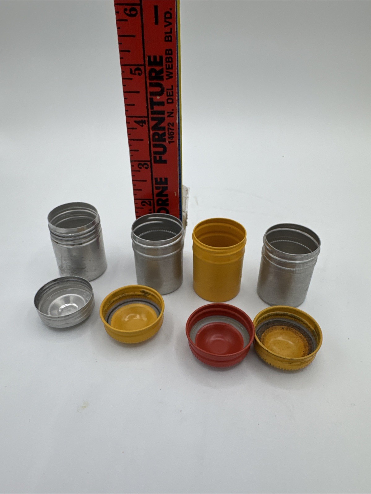 Vintage Film Canisters aluminum With Lids Lot Of 4