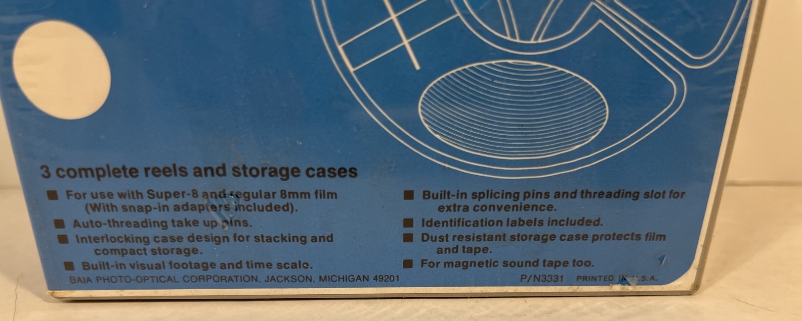 Baia Dual 8 400ft. Capacity Reel and Storage Case Set Pack of 3 New Old Stock