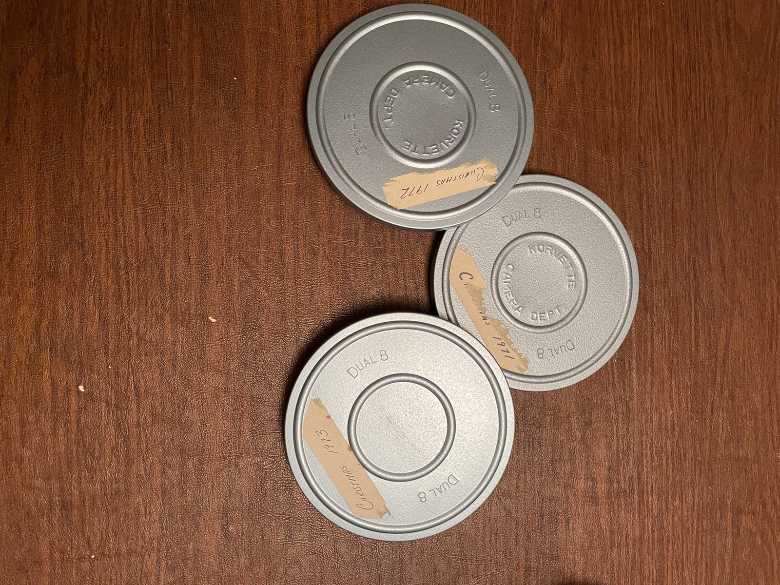 Lot Of 3 – 8mm Super 8 Korvette Camera Dept Can And Scherer Movie Reels, 6”