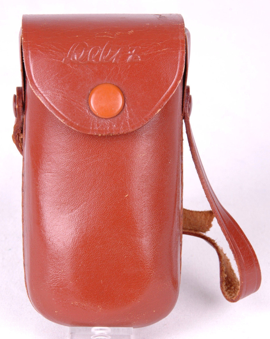 DELTA FAN OUT FLASH BULB UNIT-Brown Leather Case-Sync Cord-Vtg Photography