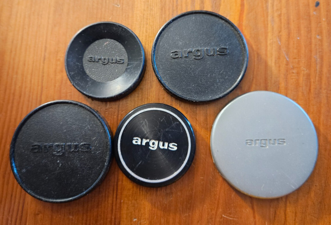 LENS CAPS lot of 5 Camera Equipment Accessory covers” Argus brand
