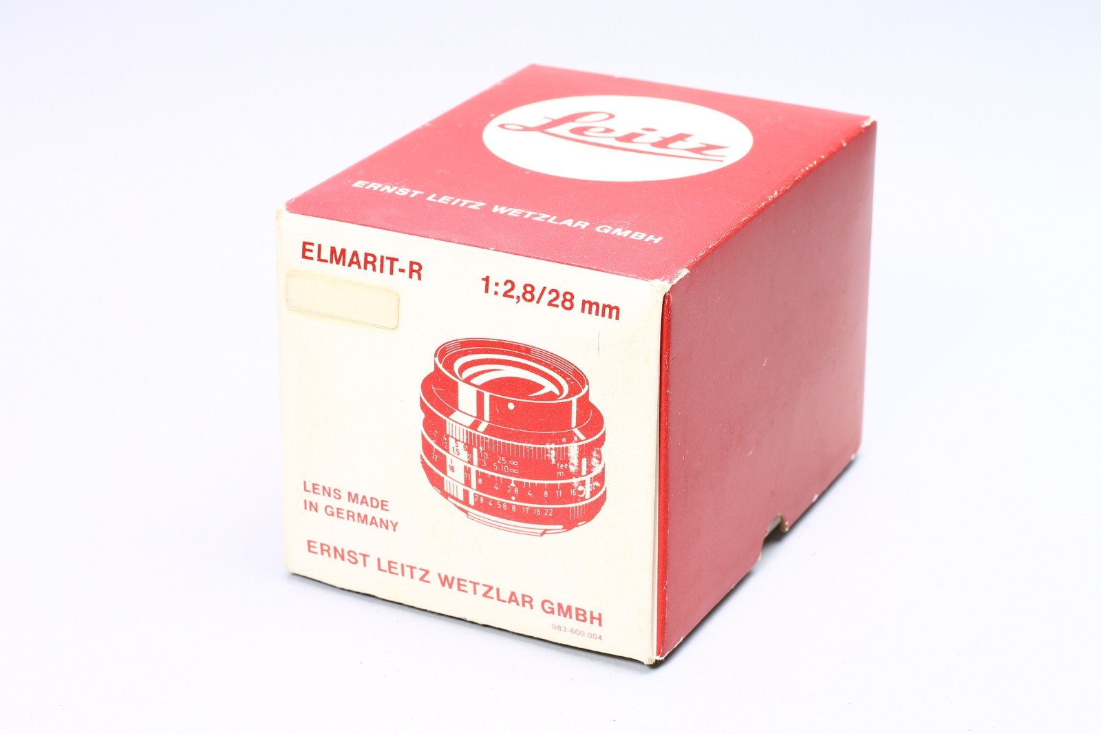 ERNST LEITZ LEICA ELMARIT-R 28MM F/2.8 LENS BOX ONLY