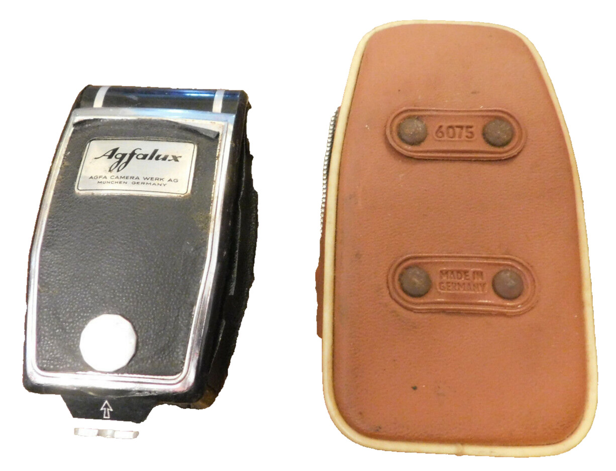 Vtg German Camera Pocket Flashgun Agfa Agfalux 6075 w/ Case TLC Not Tested Worn