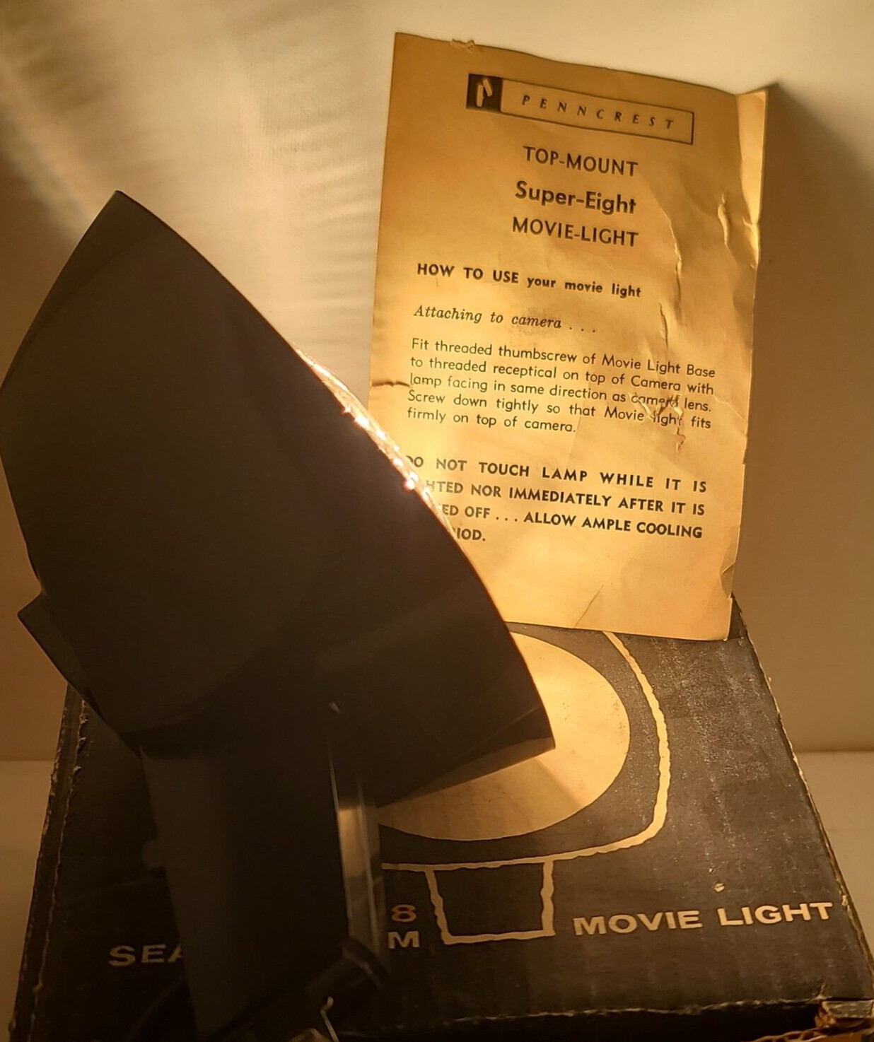 Penncrest Super 8 Sealed Beam Movie Light Photography Working Condition Prop Lit