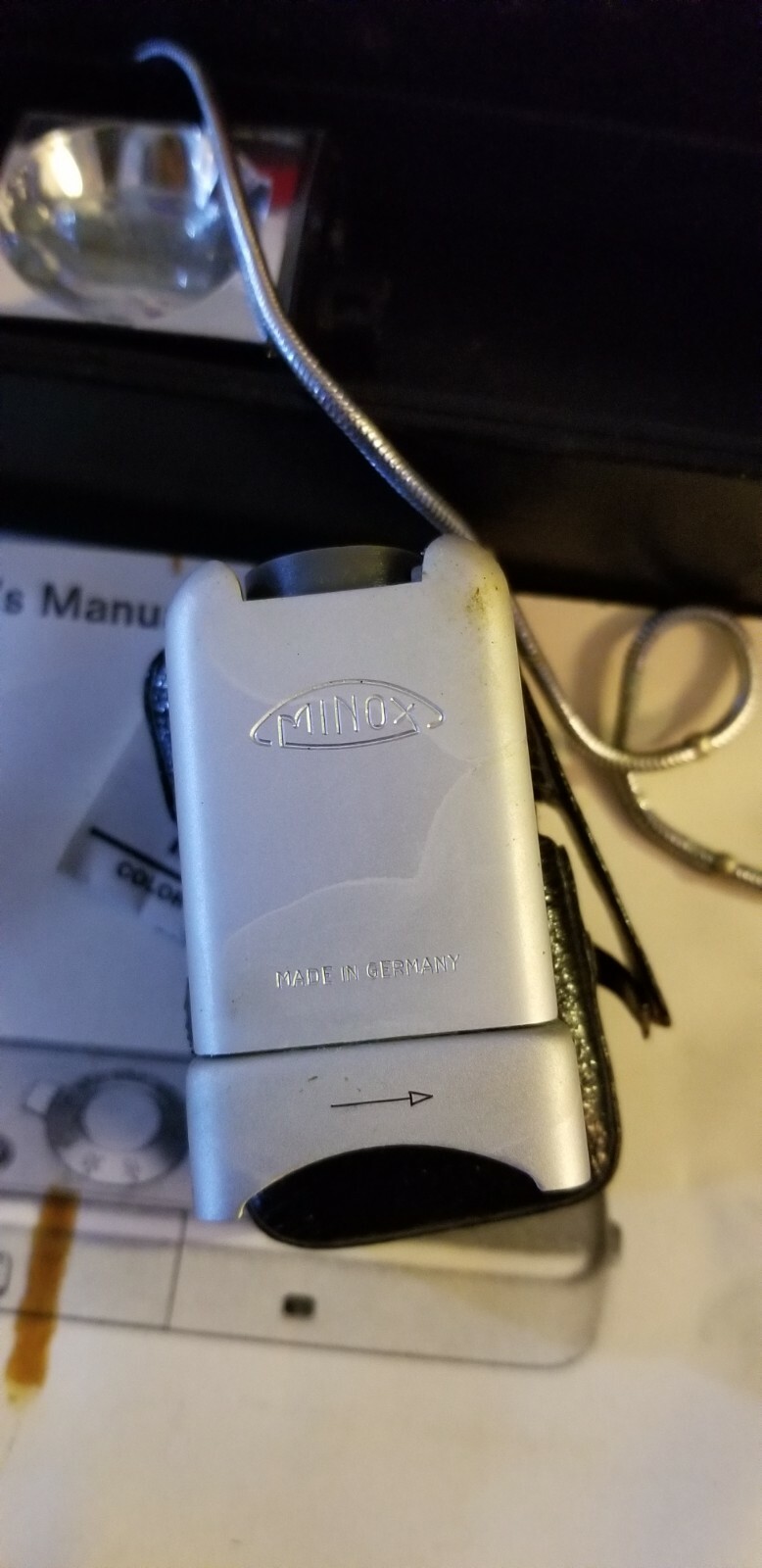 Minox C Boxed subminiature SPY Camera Set w/ C 4 Flash Unit Leather cases