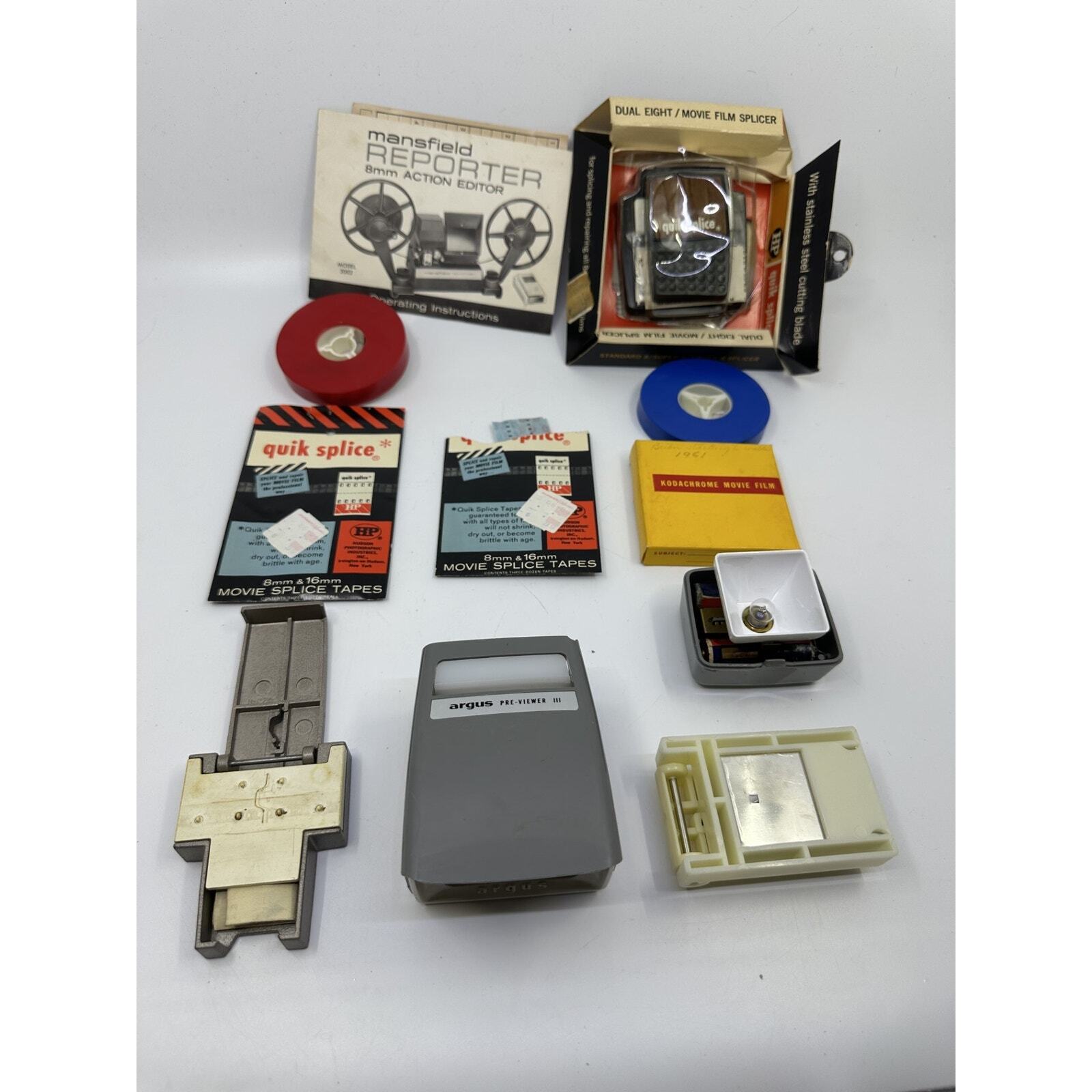 Vintage Korvette Dept. Store Film Canisters with Storage Case & Accessories