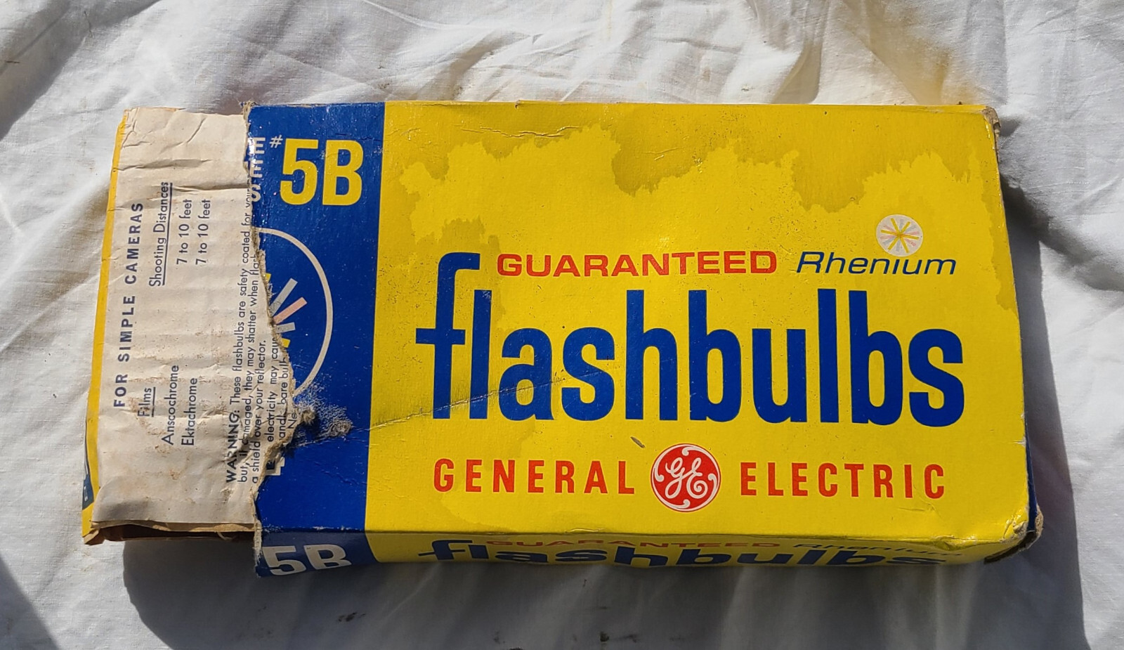GE General Electric Rhenium # 5B Flash Bulbs Pack of 11 Blue Bulbs Vintage