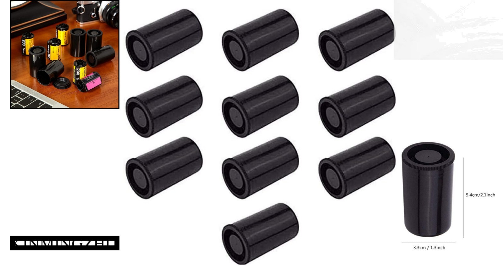 Durable 35mm Plastic Film Canisters with Caps – Perfect for DIY Projects, 10pc
