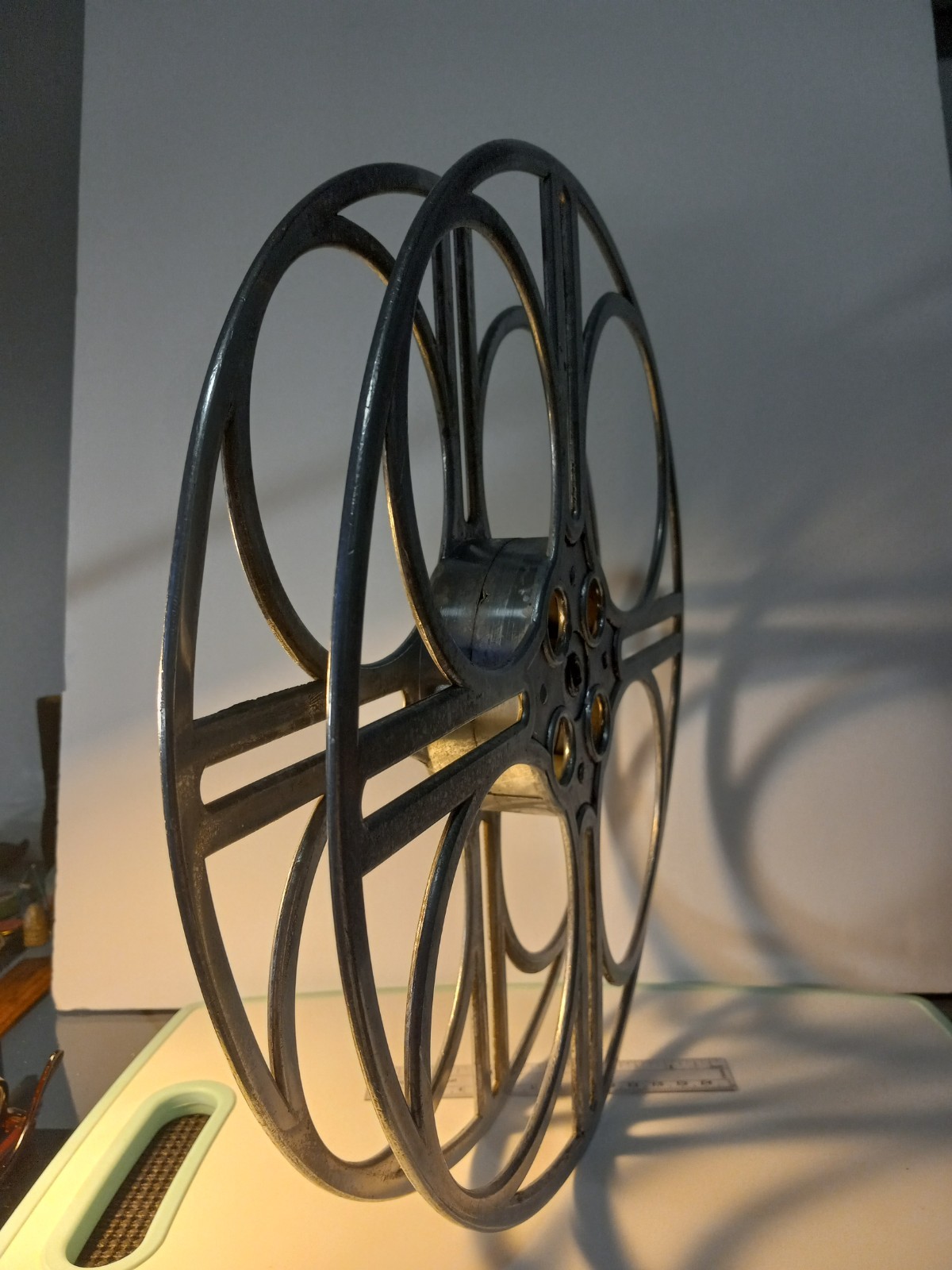 Vintage Goldberg Brothers 35mm Movie Projector Film Reel. 4 Hole. Cast Aluminum