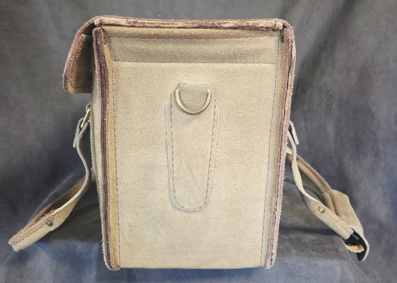 Vintage RAMROD Suede Leather Camera Bag 12×8.5×6 Made USA Cowhide Field Case