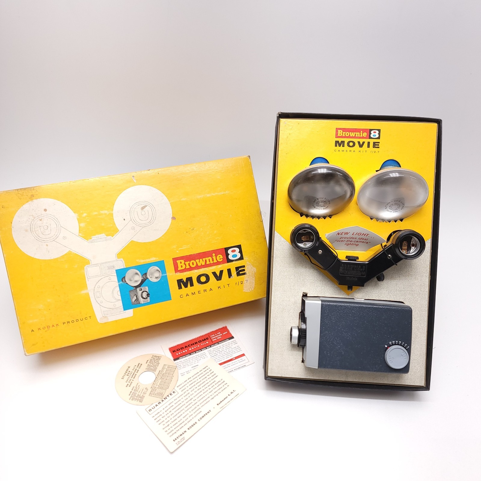 Vintage Kodak Brownie 8mm Movie Camera Light Kit with Box 1960s