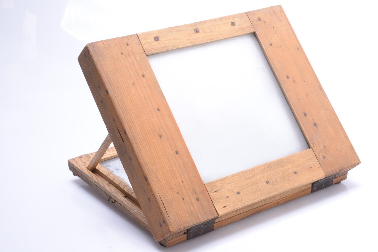 ✅ RETOUCH, RETOUCHING DEVICE LARGE ANTIQUE 19X19CM FORMAT MIRROR & FOCUS SCREEN