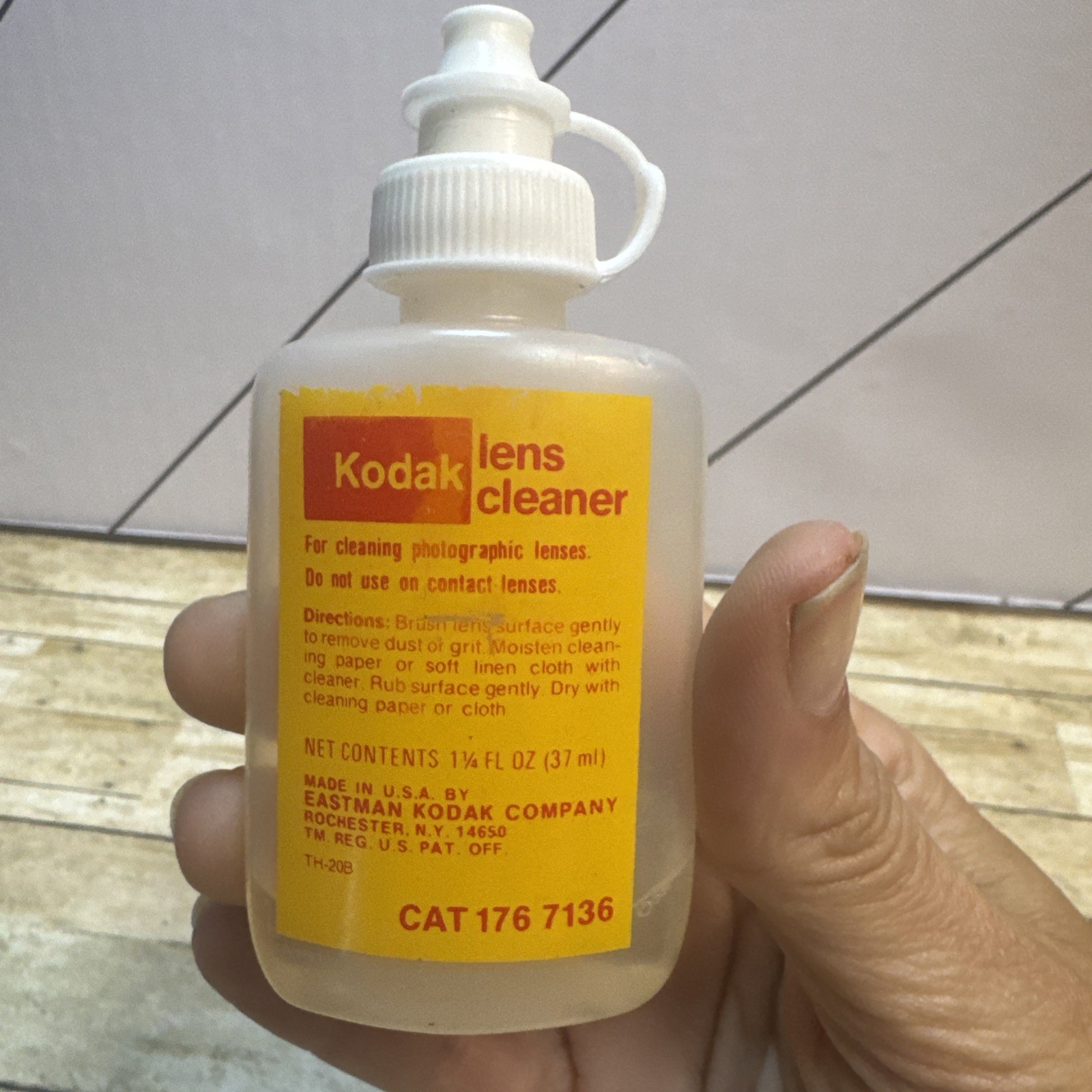 Kodak Vintage Empty Lens Cleaner Bottle Original USA Dispenser Used