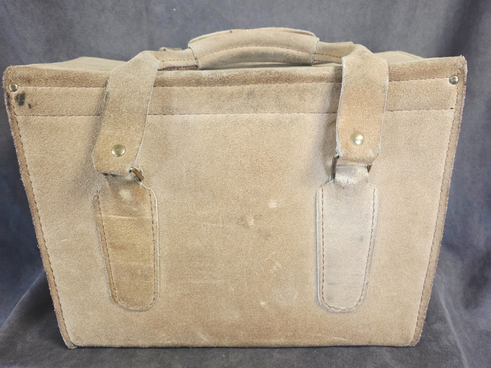 Vintage RAMROD Suede Leather Camera Bag 12×8.5×6 Made USA Cowhide Field Case