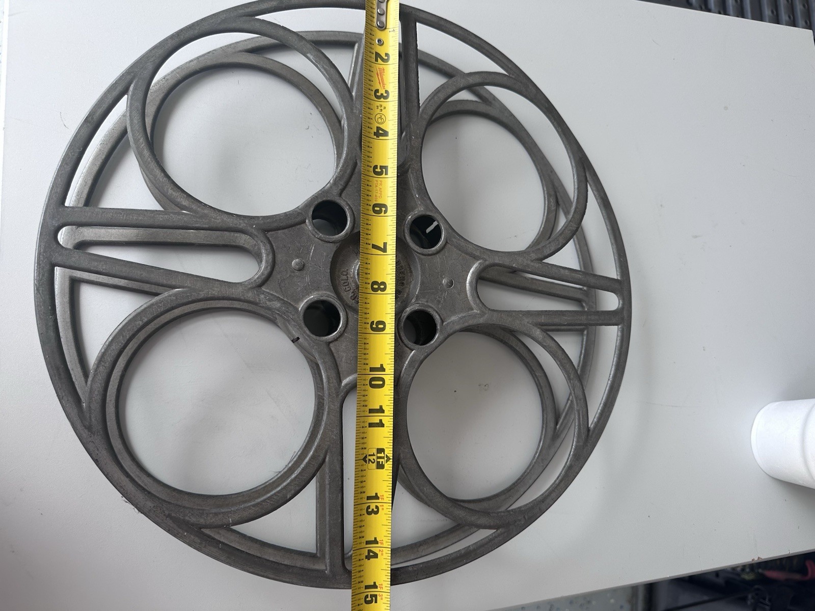 VINTAGE ANTIQUE 35mm FILM PROJECTOR REEL 2000′ GOLDBERG BROS. w/ENGRAVED NUMBERS