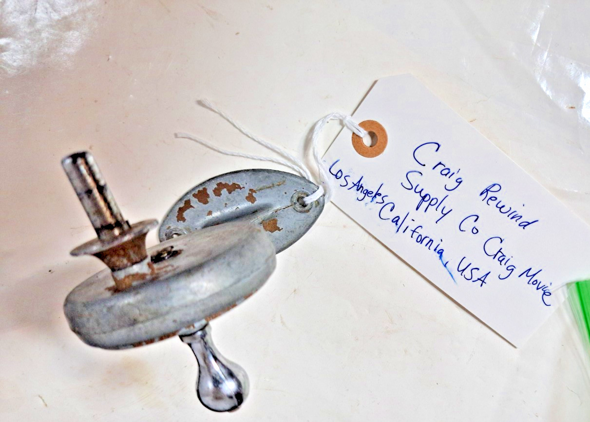 Vintage Craig Chrome Movie Film Supply Company Rewinder Crank