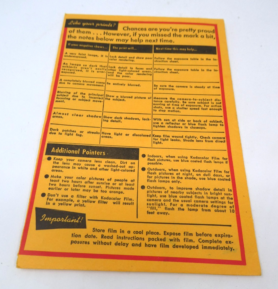 VG Condition Vintage Empty Kodak Film Envelope Kodachrome K135 C620 No Dealer