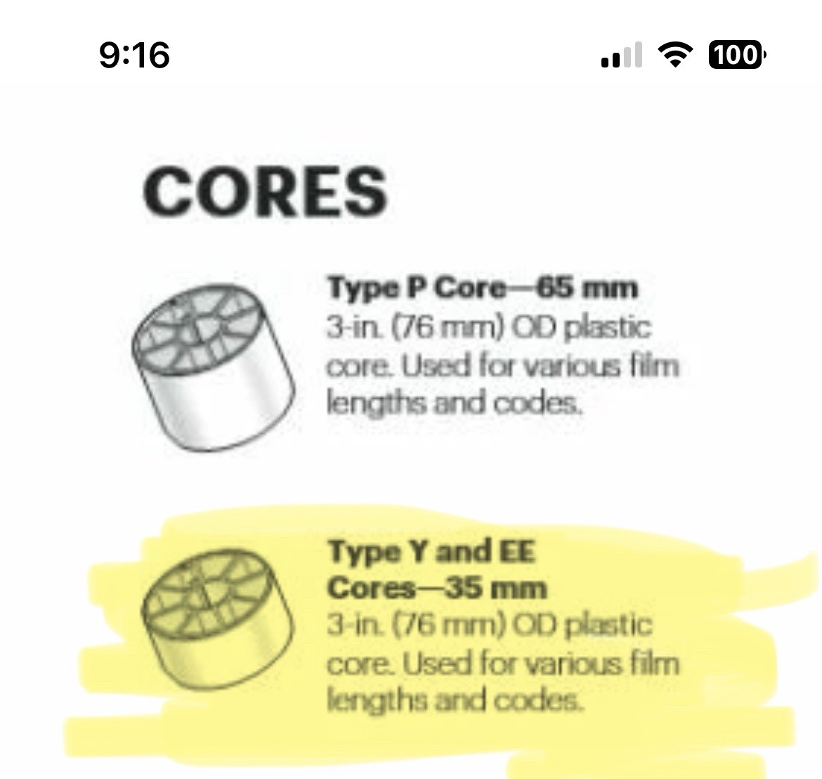 twenty , Kodak 35mm 3″ Inch movie Film Core / Take-Up Spool. used