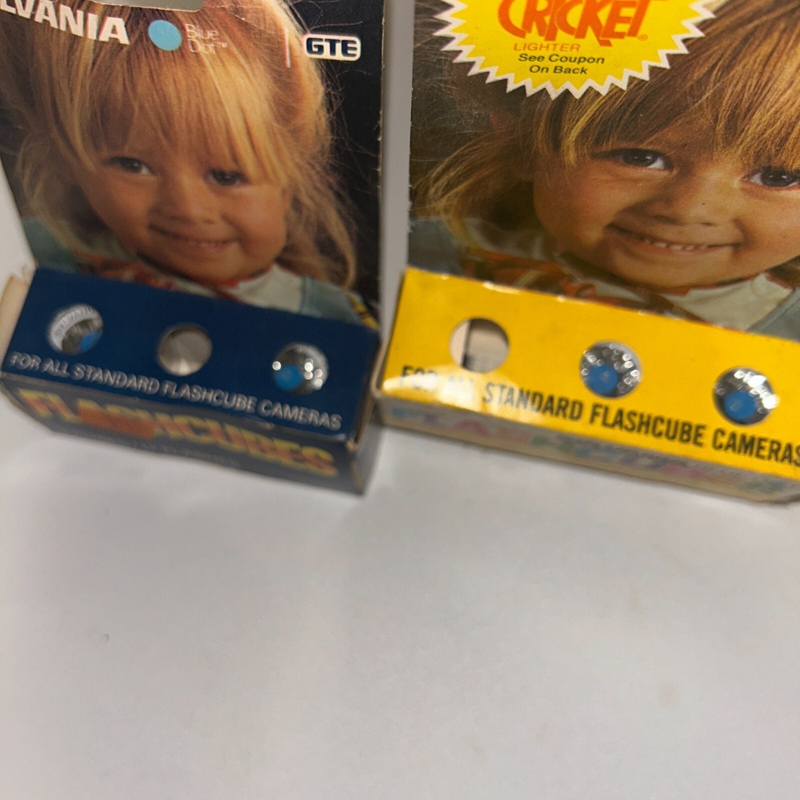 Vintage New in Box Sylvania Blue Dot Flash Cubes, 2 Boxes of 2 4 Cubes 16 Flash
