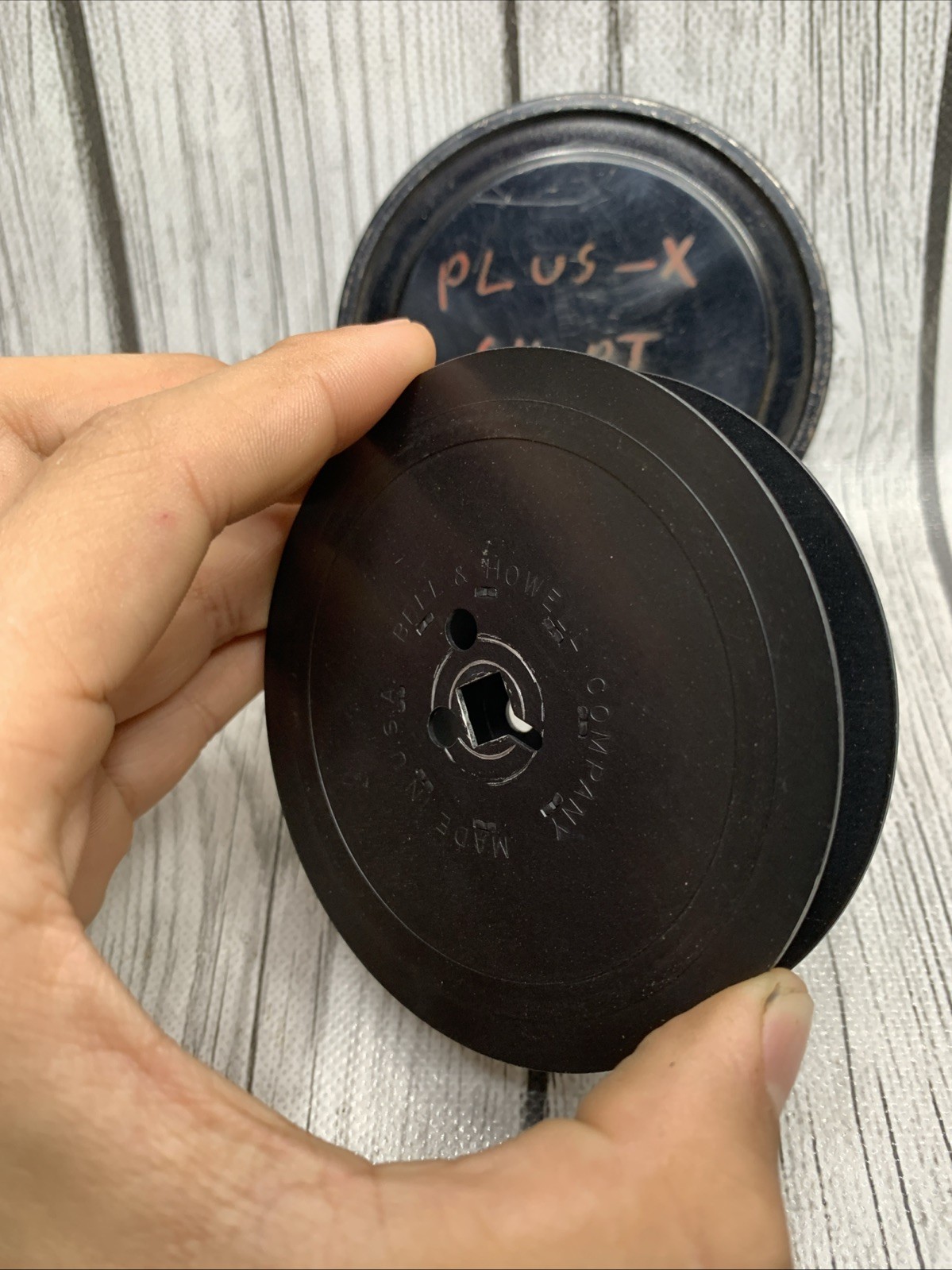 Vintage Bell & Howell Film Spool USA Black W/Case