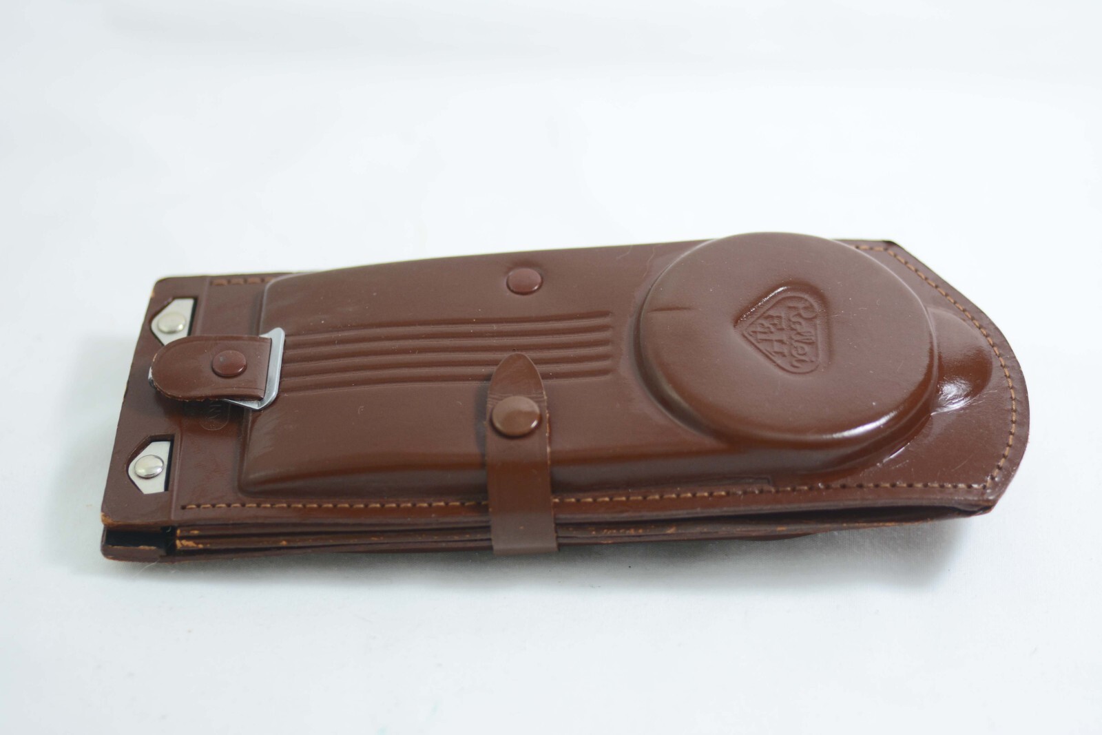 VINTAGE ROLLEIFLEX TLR CAMERA BROWN LEATHER EXTENSION FOCUSING HOOD F3.5 2.8