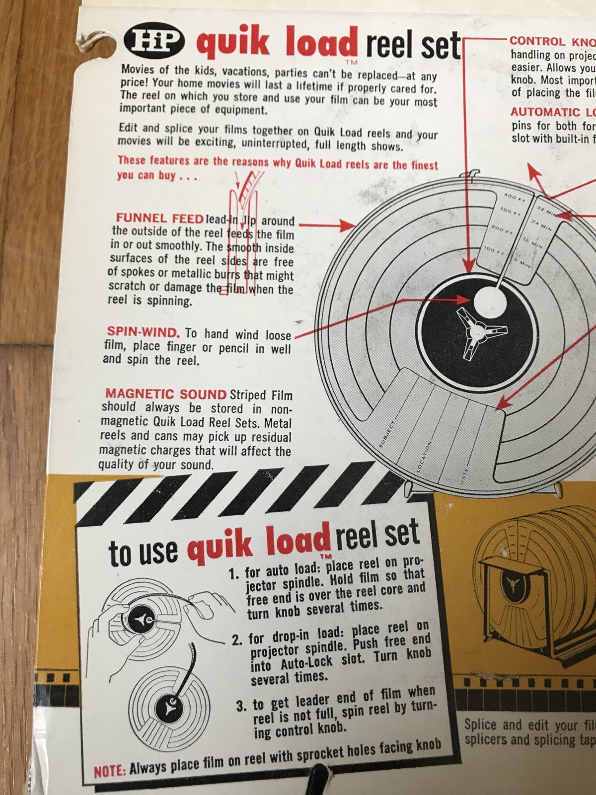 New Vintage HiP Quik Load Reel Set For Home Movies 8mm 400’ 32 Minutes Unopened