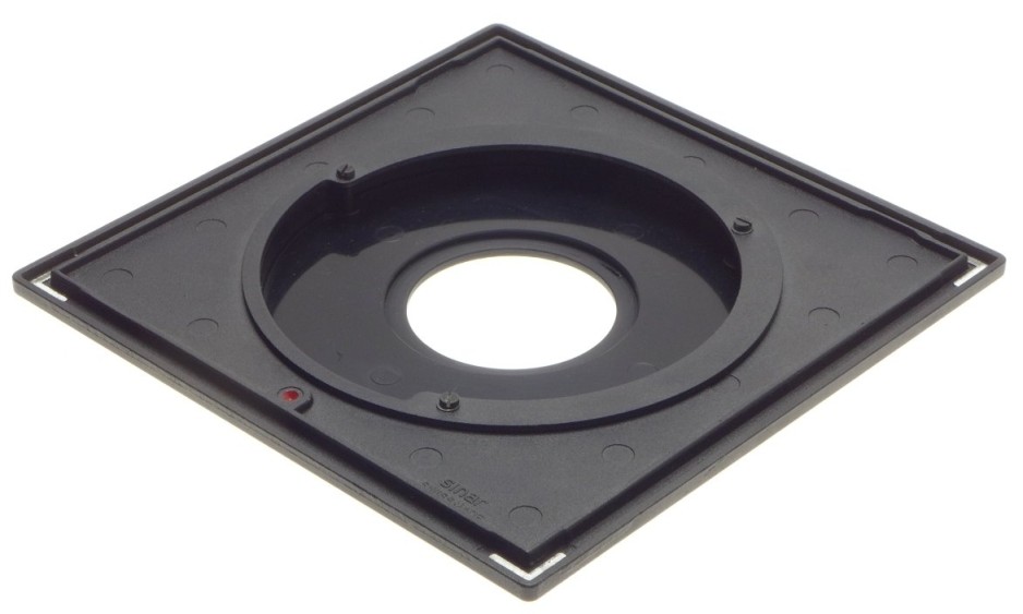 SINAR 4×5 SWISS CAMERA LENS BOARD MINT BLACK PERFECT WORKING ORDER FITS P2 P