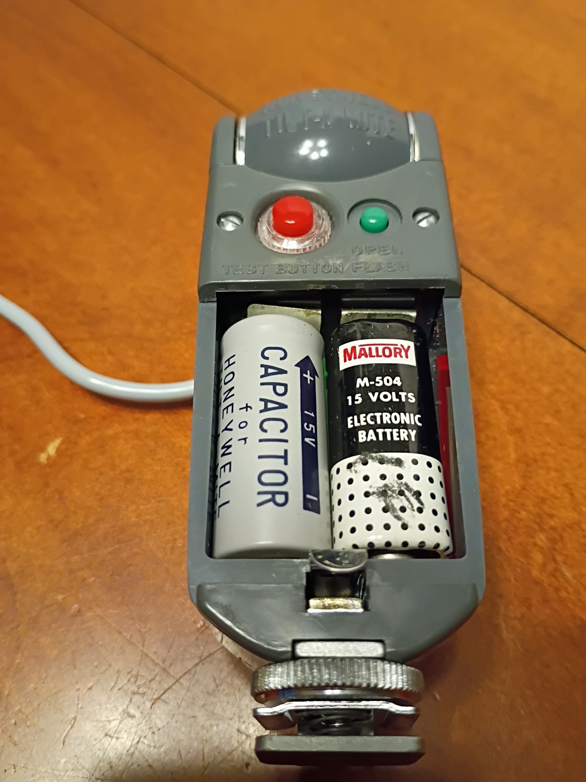 Vtg Honeywell Tilt-A-Mite Camera Flash Unit Collapsible Fan Style W/Case Japan