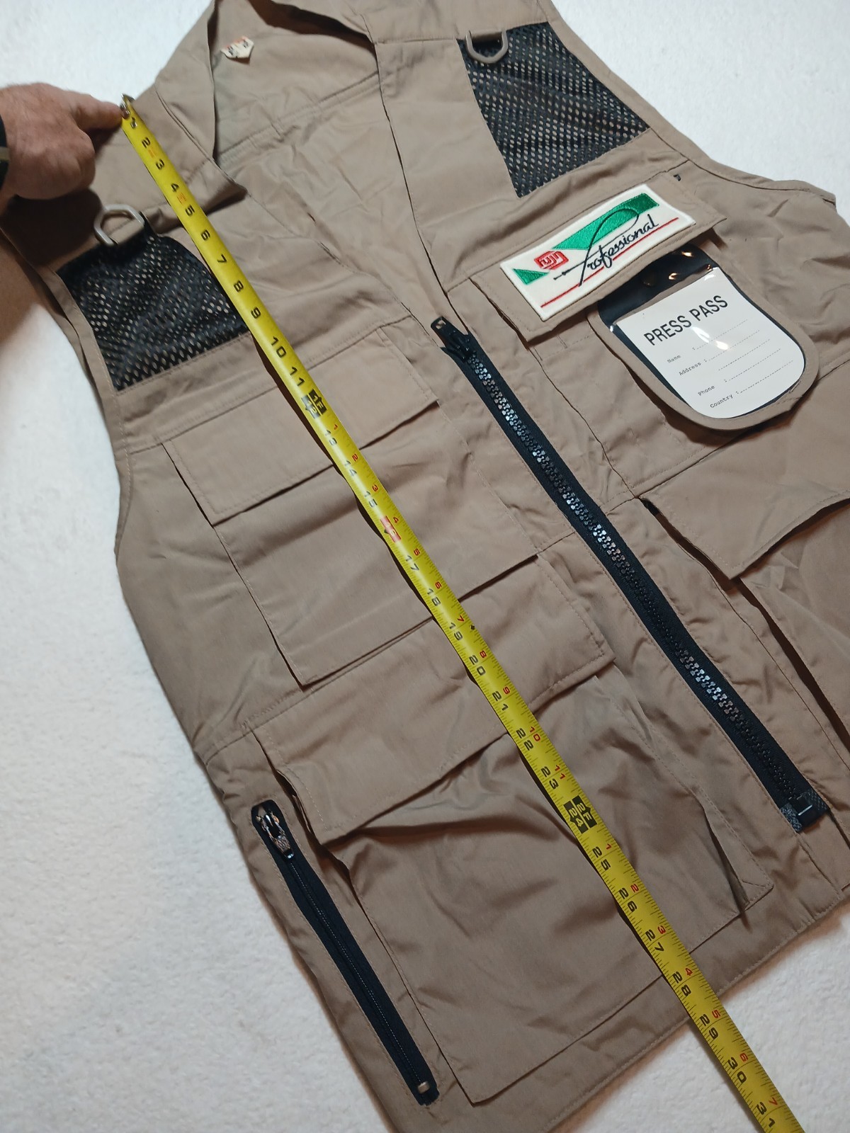 Vintage Fuji Film Professional Media Press Vest Photographer Korea 1980s Size L