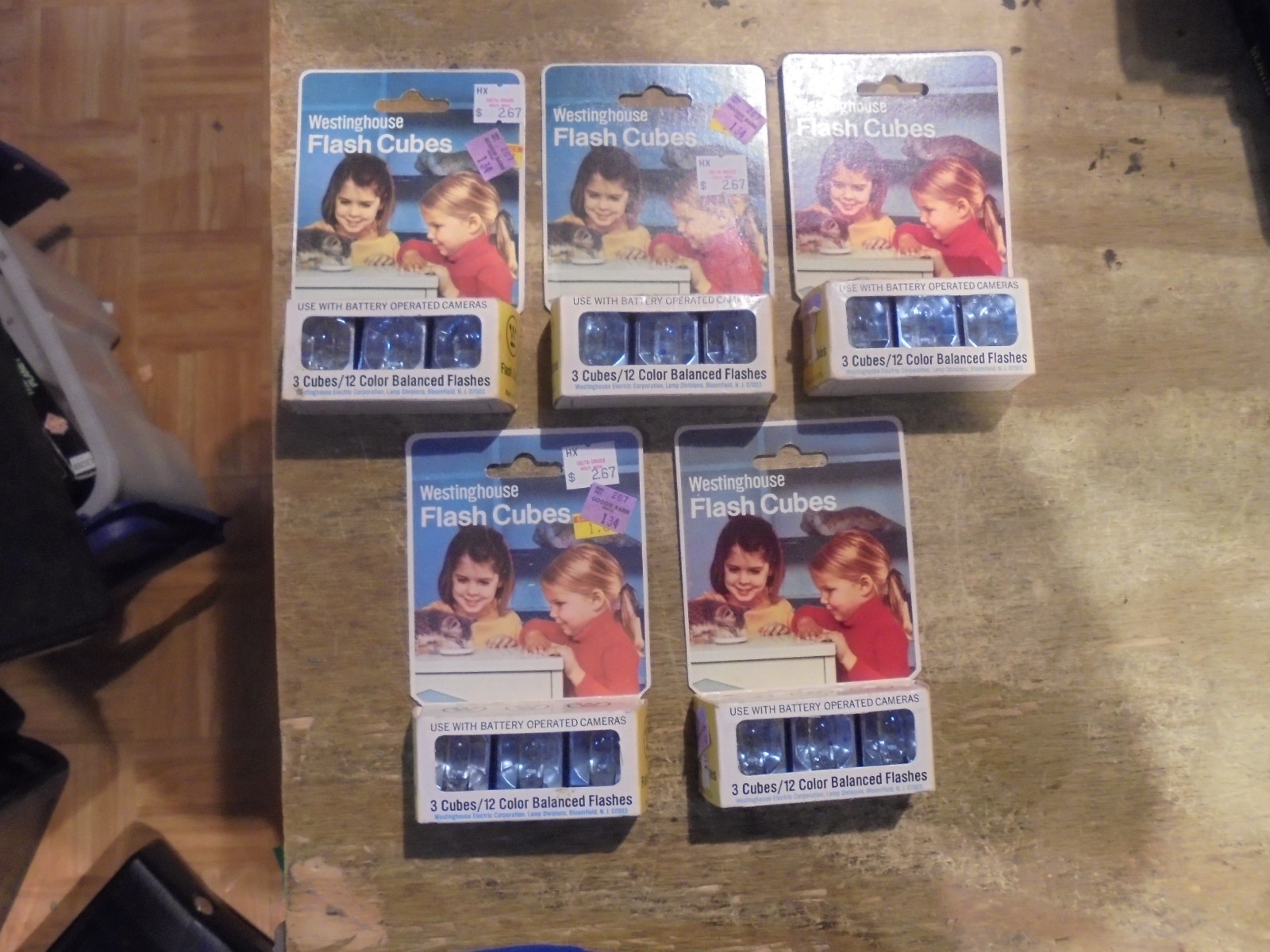 Vintage 5 packs Westinghouseflash cubes 15 cubes 60 flashes new