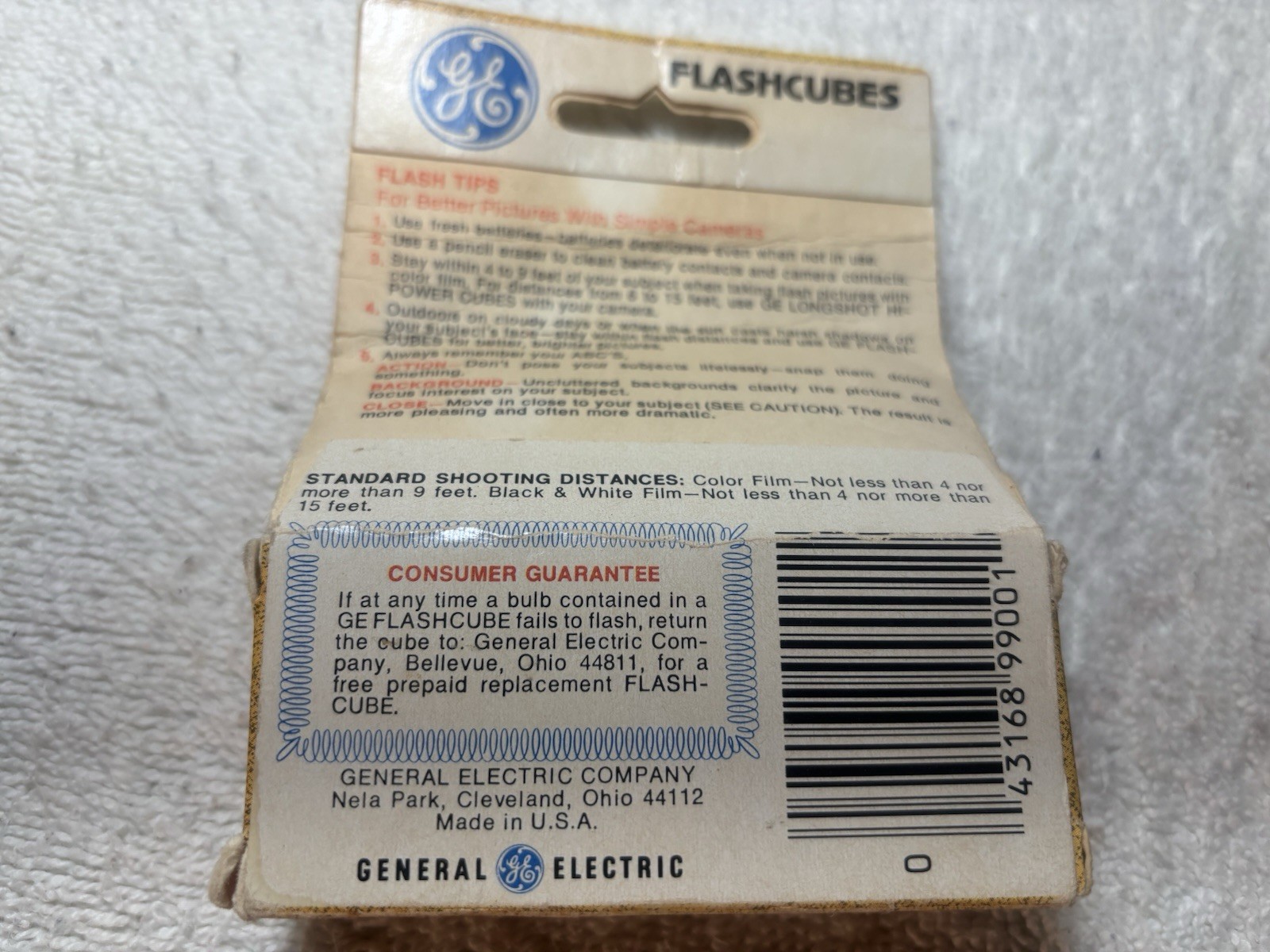 GE 3 Pack Of Flash Cubes Brand New In Packaging Vintage Photo Supplies