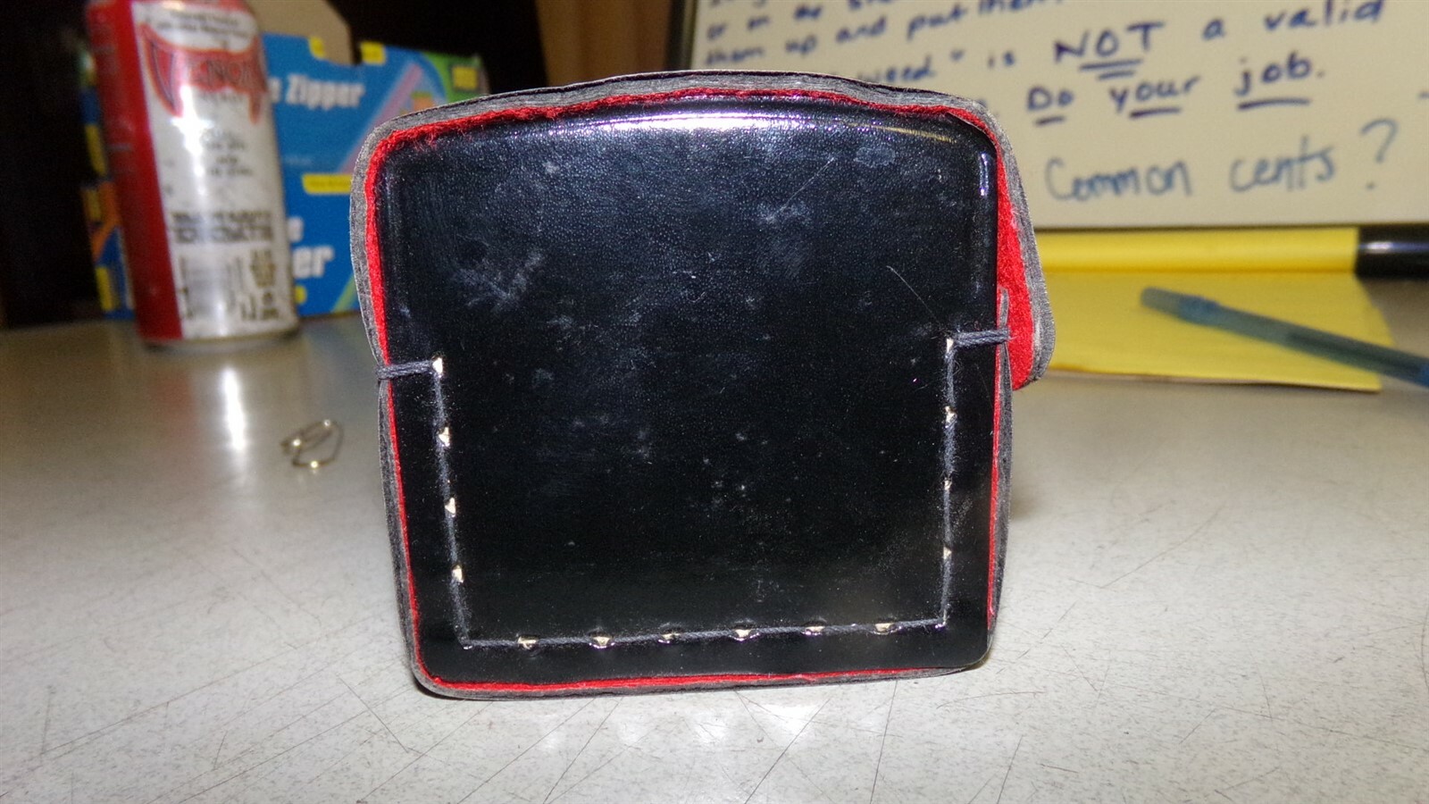 Black Leather Vintage Camera Lens Case w/ Red Interior *FREE SHIPPING*