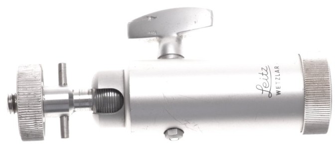 LEITZ SILVER CHROME TRIPOD BALL HEAD TILTING JOINT LEVELING CAMERA ADAPTER USED